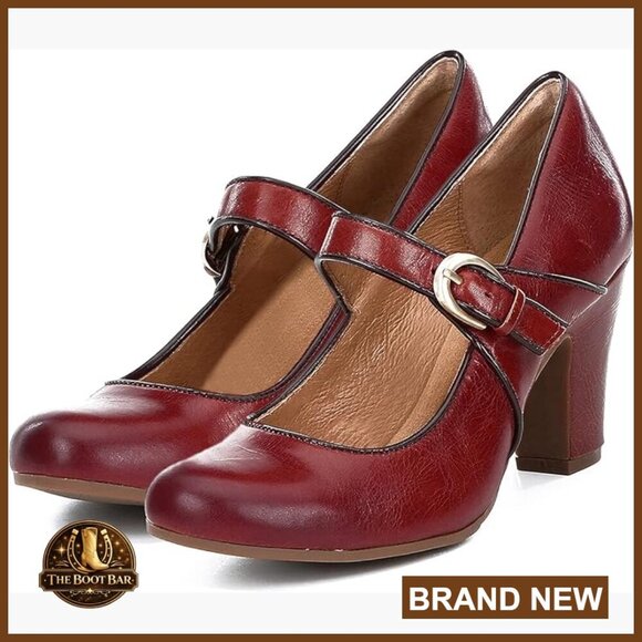 Shoes - Vintage Chunky Heel Mary Jane Pumps, 3" Block Heel, Ankle Strap, US 4-11